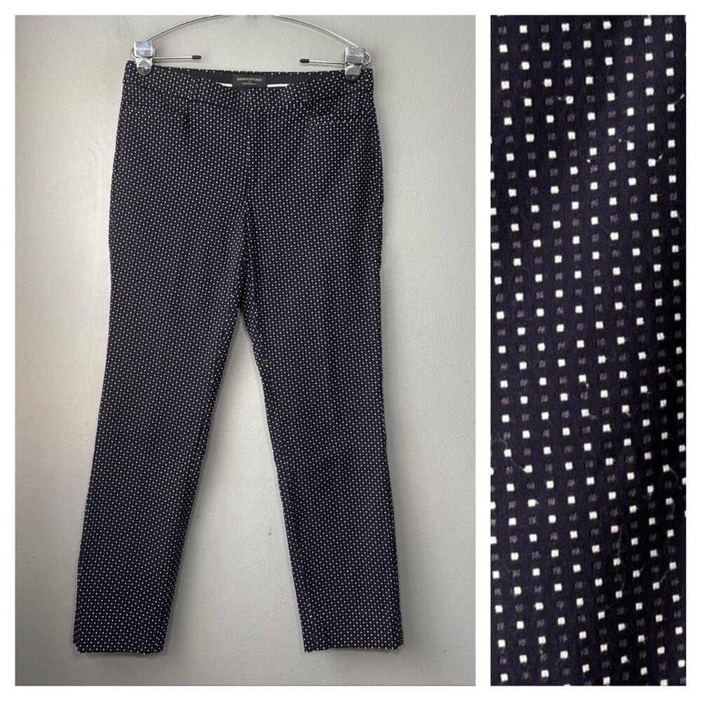 Banana Republic Sloan Curvy Fit Trouser Size 8 Navy White Jacquard Pants Career
